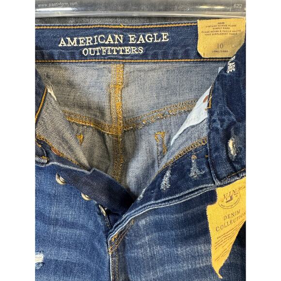 NWT American Eagle Outfitters Vintage Hi-Rise Flare Button Fly Jeans Size 10 - Picture 5 of 14